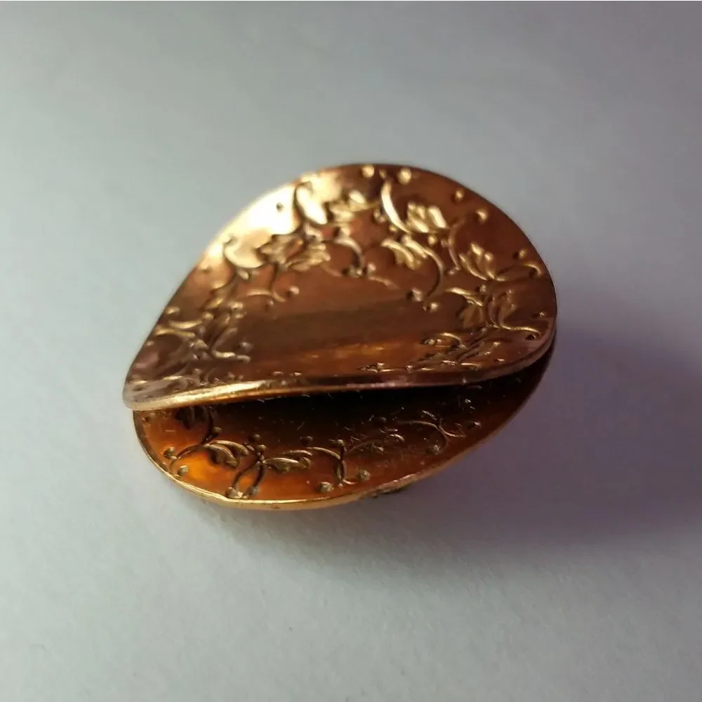 Vintage 1950's Gret Barkin Hand Wrought 3D Round Copper Pin Brooch New Hope PA